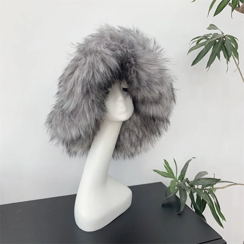 women's lady punk color block big eaves felt hat