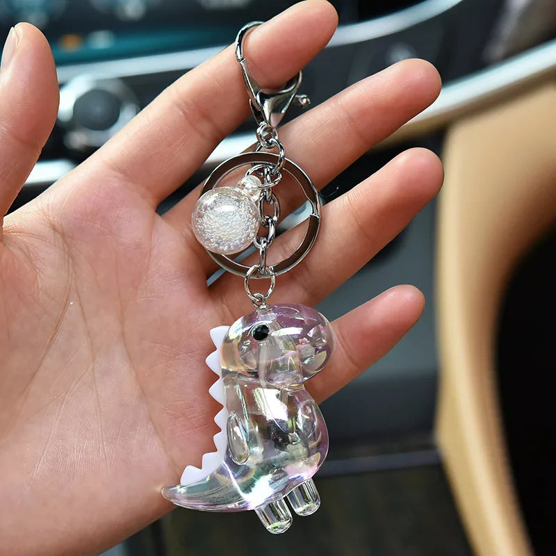 cute dinosaur arylic women's bag pendant keychain