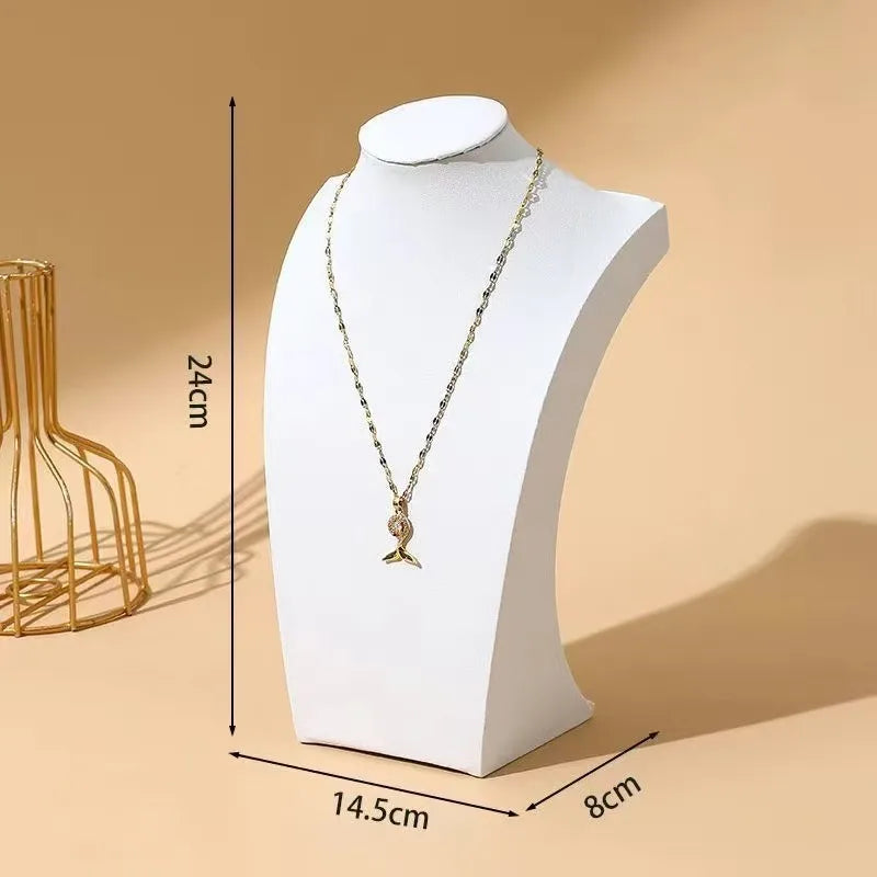 Modern Simplicity Jewelry Necklace Display Stand Counter Display Props Mannequin Pendant Holder Velvet Leather Material