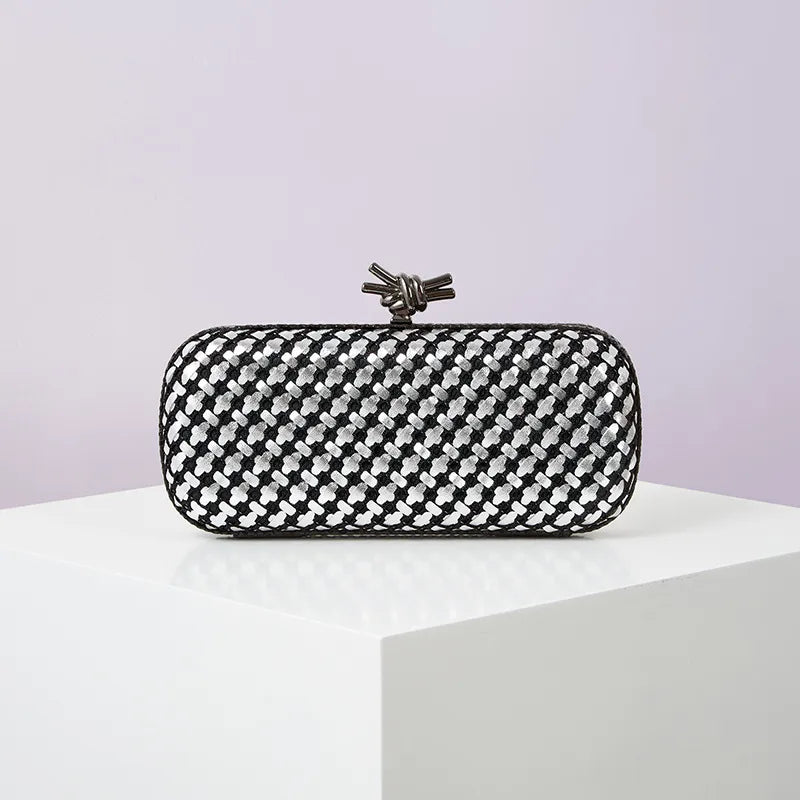 colour Black Blue Pu Leather Polyester Geometric Evening Bags