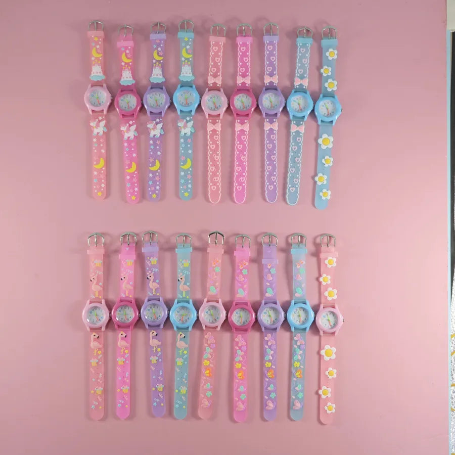 New PVC Color Case Cartoon Children's Quartz Watch Cute Creative Toy Watch Primary School Boys Girls Watch