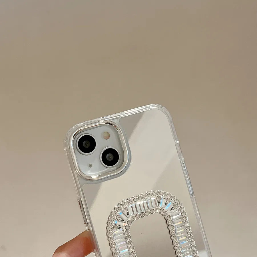 New Square Buckle Diamond Apple 15Promax Phone Case Suitable For iPhone 16 Full Cover Chain 13 11 Protective Cover