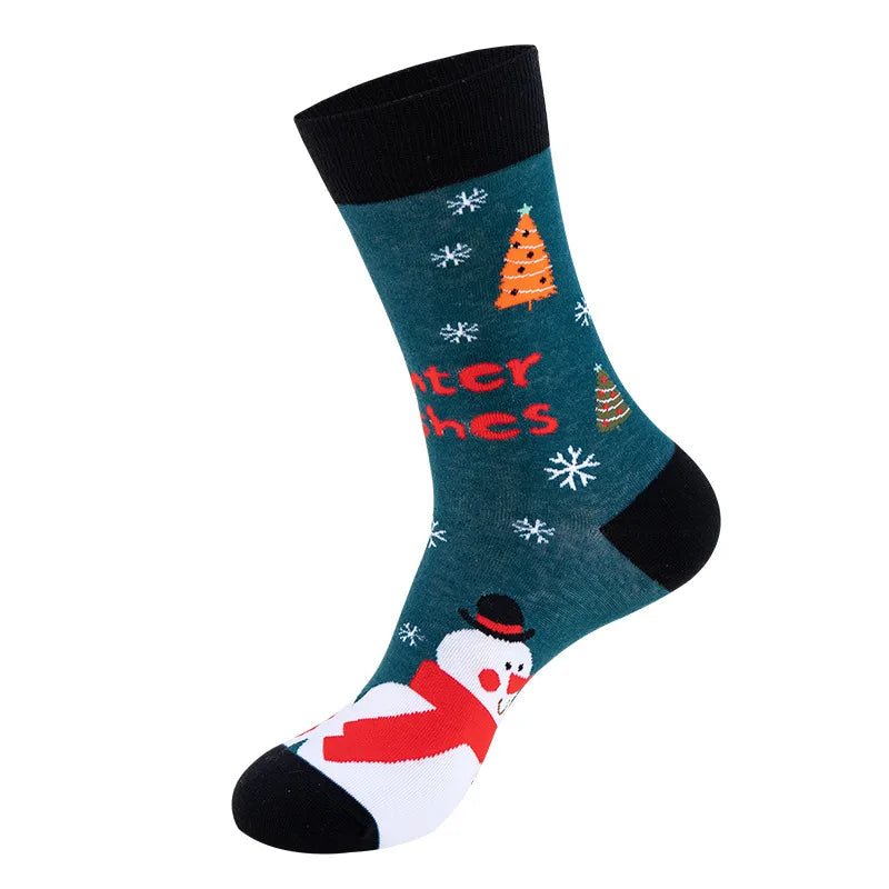 Christmas Cute Modern Style Unisex Christmas Tree Gingerbread Snowman Cotton Polyester Ankle Socks A Pair