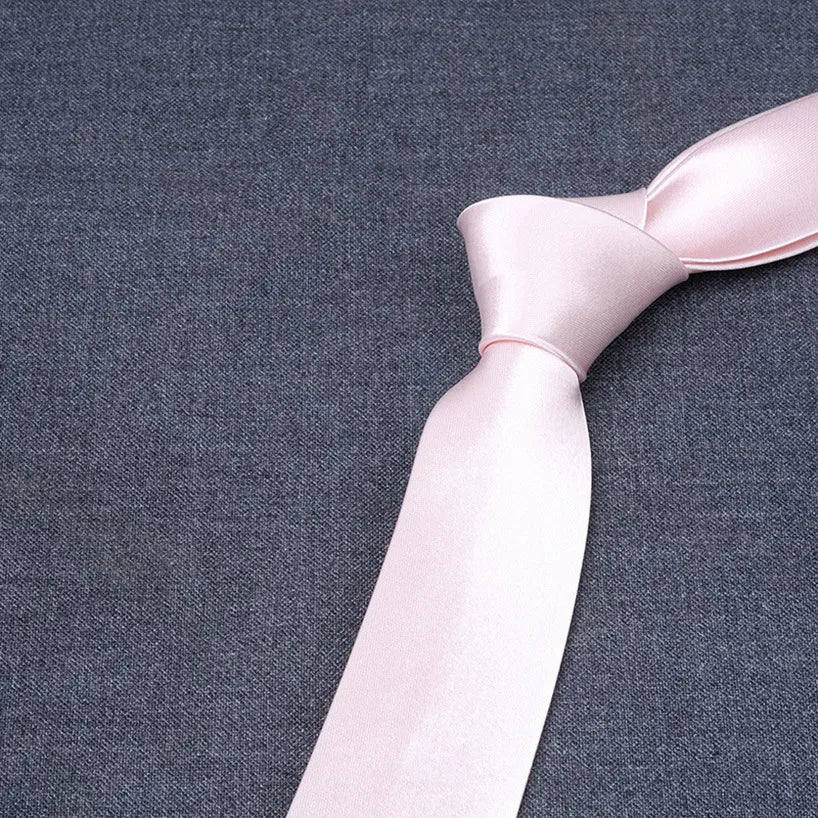 formal solid color polyester satin unisex tie