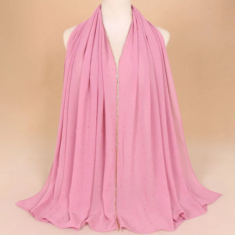 women's elegant solid color chiffon scarf