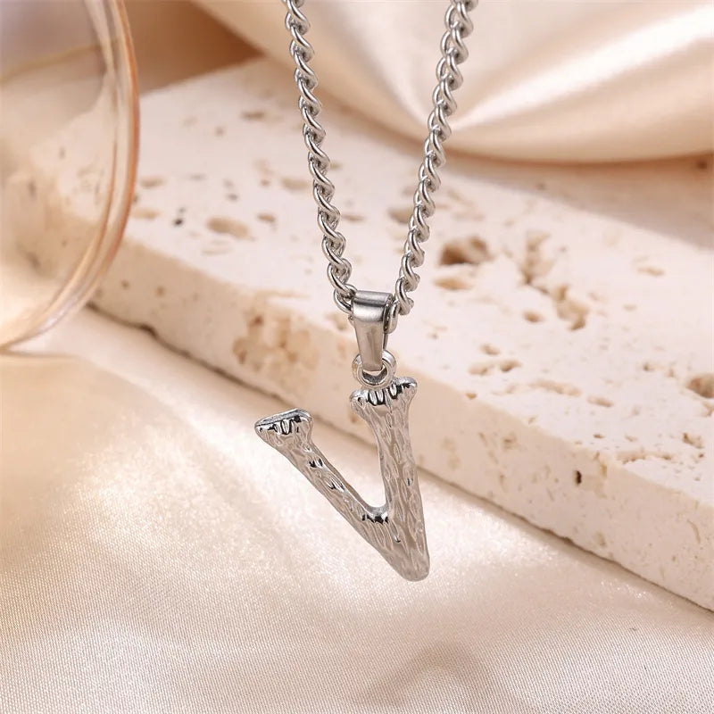 Wholesale Jewelry Sweet Simple Style Artistic Letter 201 Stainless Steel 304 Stainless Steel 18K Gold Plated Plating Pendant Necklace