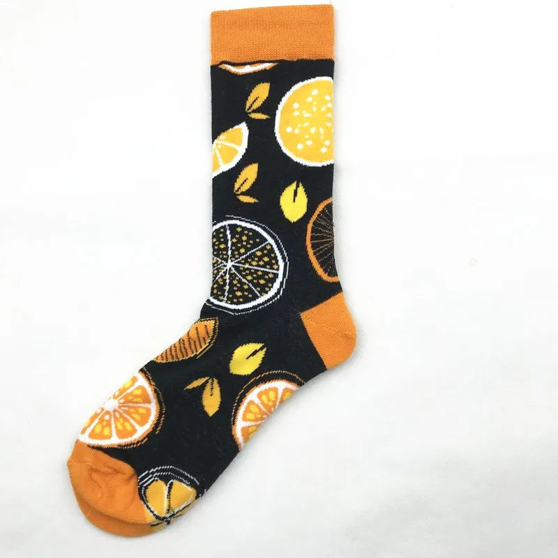 unisex casual geometric cotton crew socks a pair