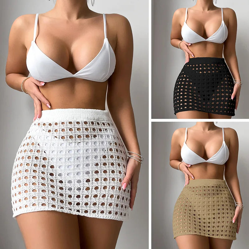 Women's Mesh Solid Color Cover Ups