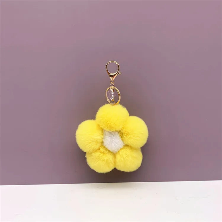cute flower metal keychain