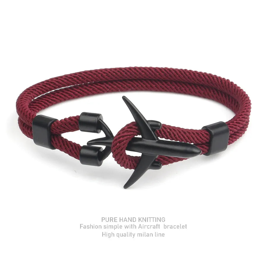 simple style geometric alloy polyester plating men's bracelets