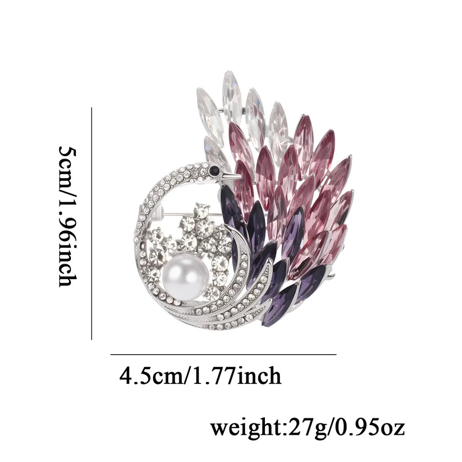Elegant Pearl Alloy Flower Brooch Pin Women's Personality Design Lapel Pin Cute Romantic Animal Floral Pattern Office Selfie Suitable All Seasons