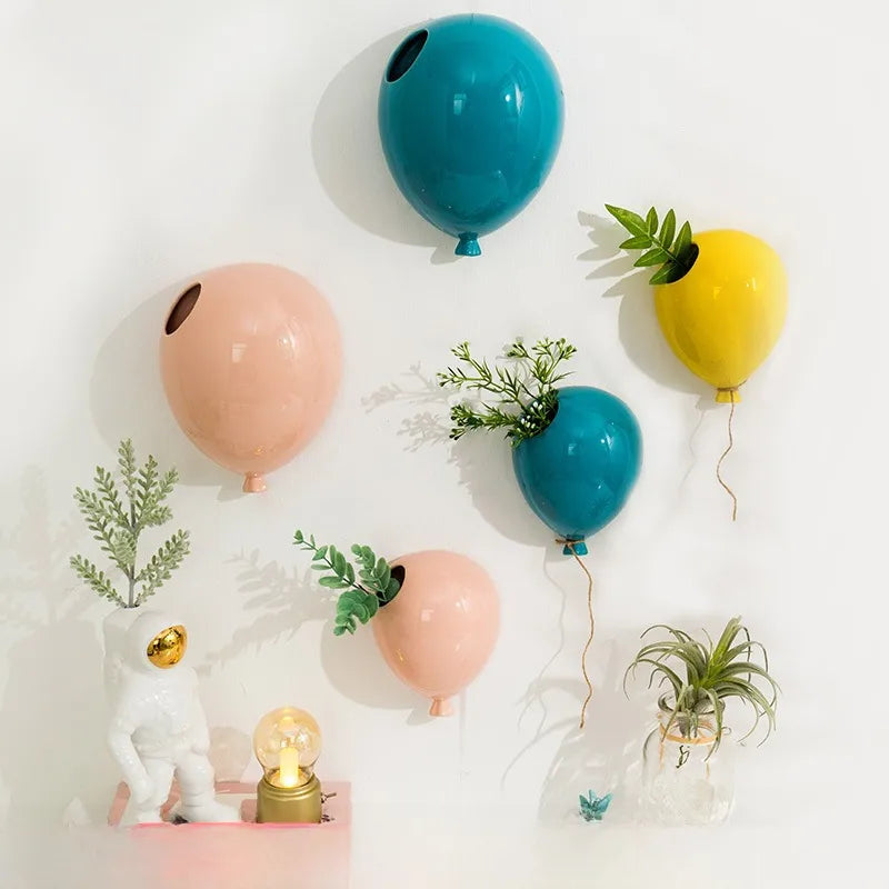 American Ceramic Balloon Wall Hanging Cake Ice Cream Shop Wall Creative Vase Kindergarten Wall Decorations Pendant