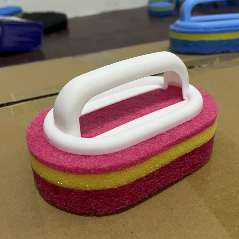 with handle cleaning brush sponge kitchen cleaning washing pan brush dishwashing brush sponge thickened wipe decontamination brush God