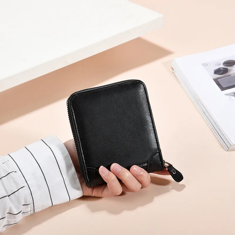 Men's Solid Color Pu Leather Open Small Wallets