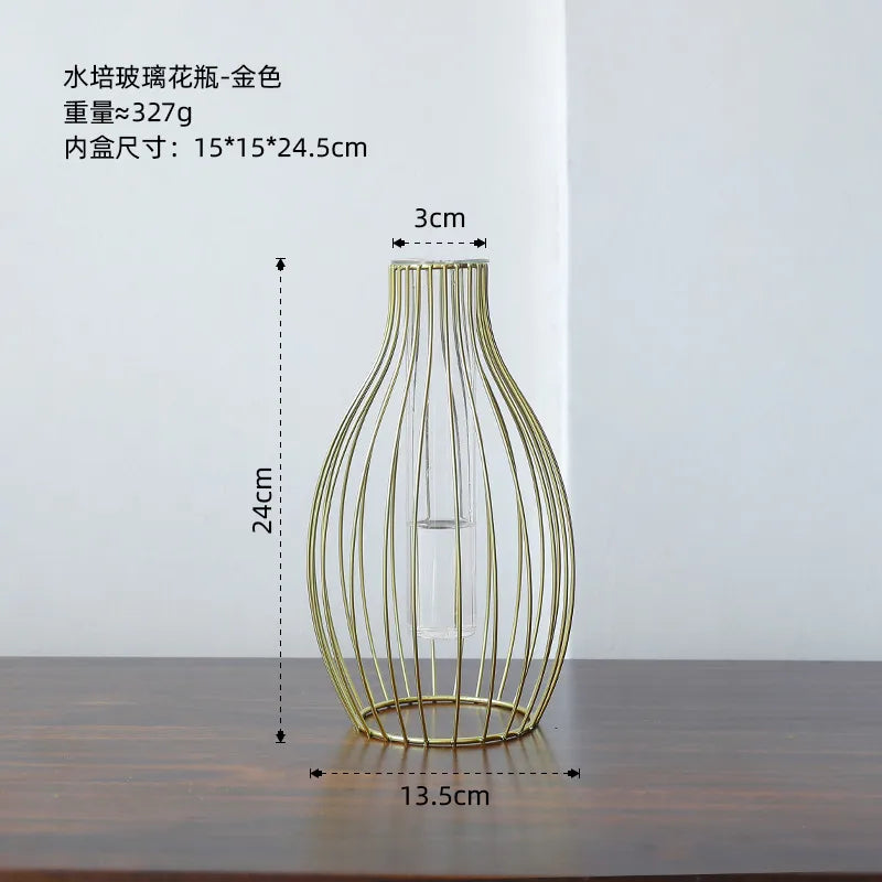 Simple Style Irregular Iron Vase Artificial Decorations