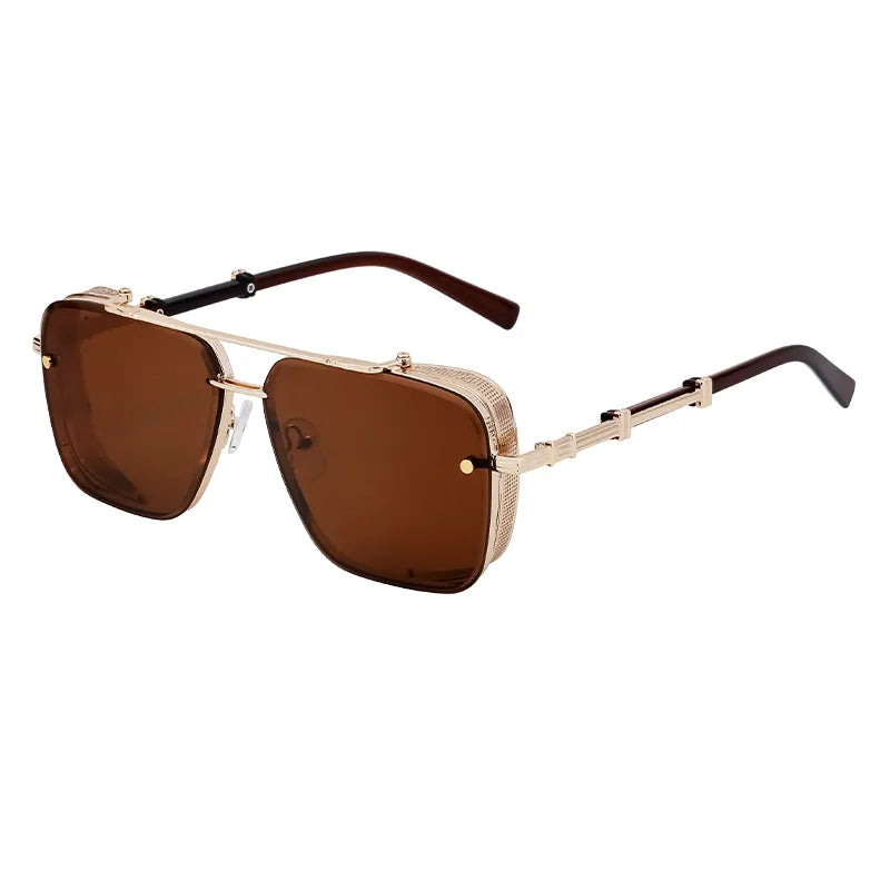 Retro Classic Style Geometric Pc Square Full Frame Men's Sunglasses