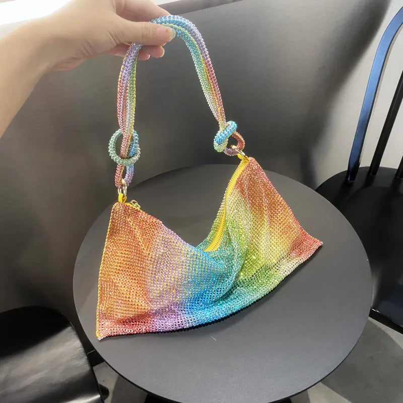 women's small summer rhinestone fashion underarm bag