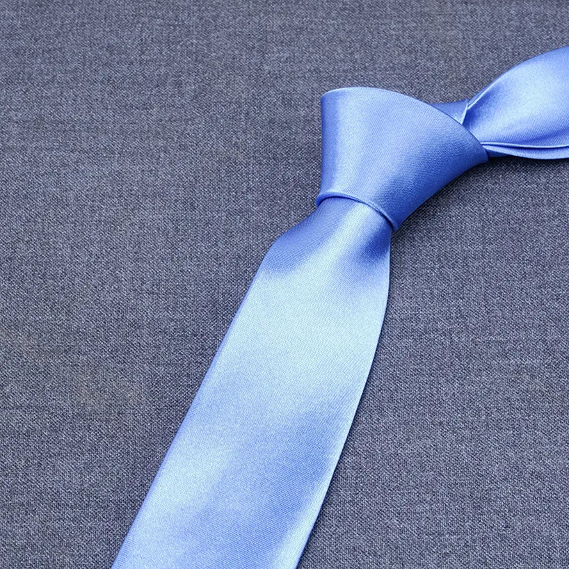 formal solid color polyester satin unisex tie