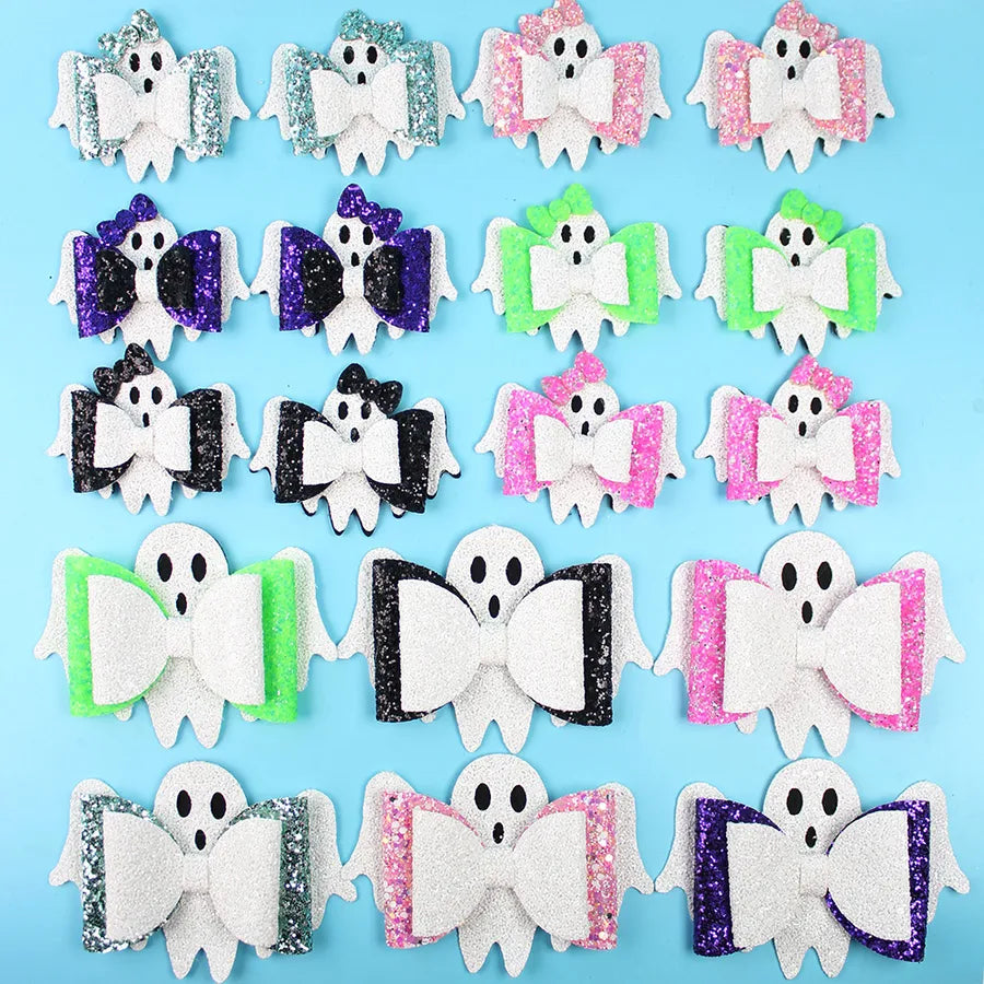 Halloween Heavy Work Skeleton Ghost Butterfly Knot Hair Clip Children's Funny Hair Accessories Customizable Headwear