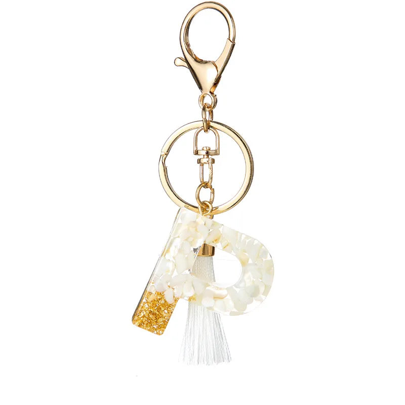 Elegant Letter Tassel Resin Unisex Unisex Keychain