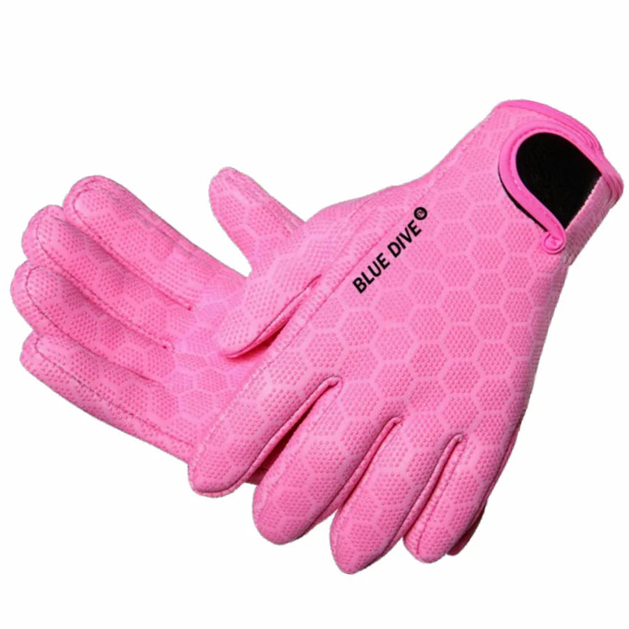 unisex sports solid color nylon rubber diving gloves