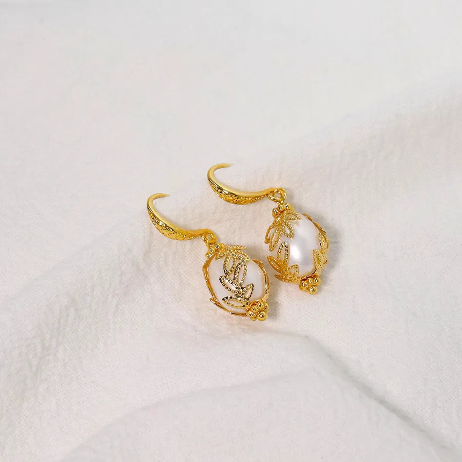 Live broadcast  natural pearl earrings high-grade earrings s925 silver needle women's design natural freshwater real pearl
