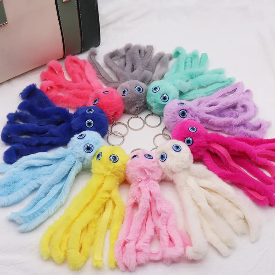 Simple Style Classic Style Solid Color Imitate rex rabbit fur Women's Keychain
