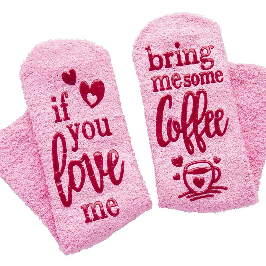 unisex retro letter terry fabric polyester printing crew socks