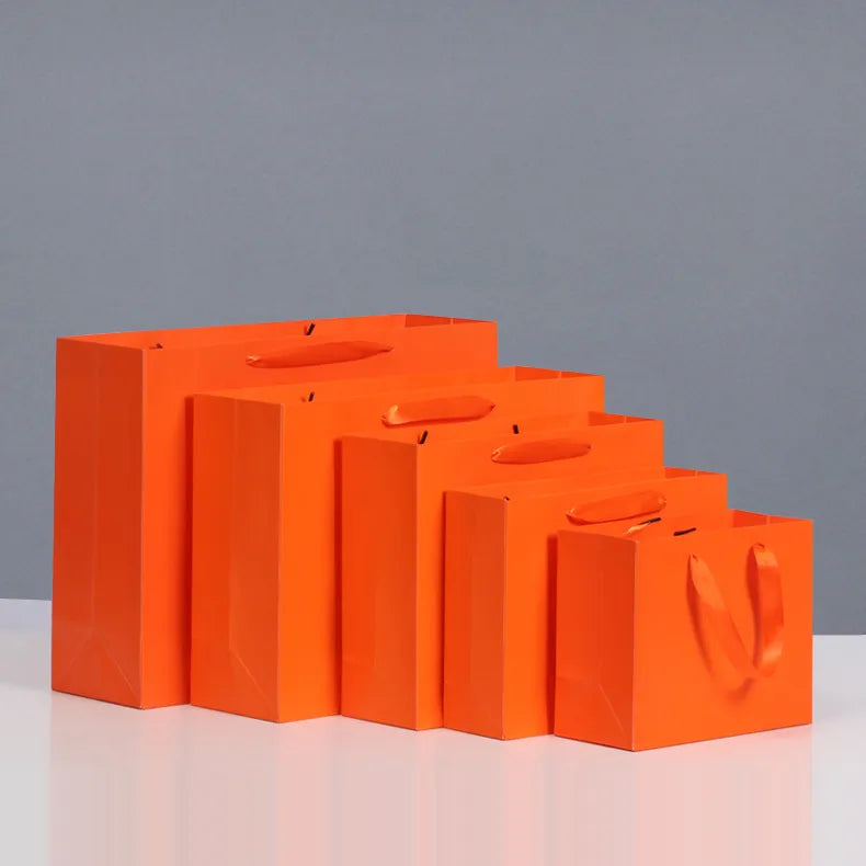 orange tote bag paper bag gift bag clothing shopping bag birthday back gift packaging cosmetic lipstick gift bag