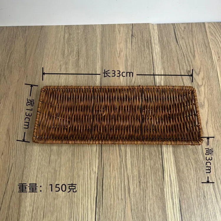 Simple Style Solid Color Imitation Rattan Storage Basket
