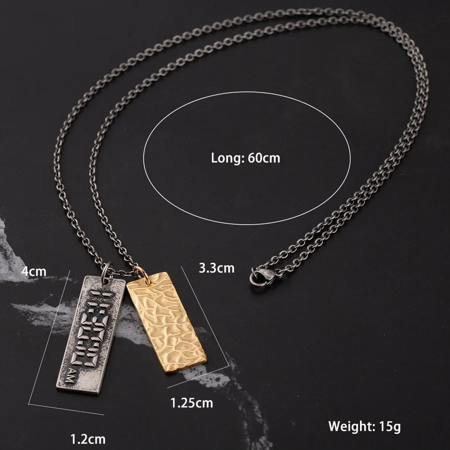 Casual Hip-Hop Retro Letter Number 304 Stainless Steel Polishing Plating Three-dimensional 18K Gold Plated Silver Plated Men's Pendant Necklace