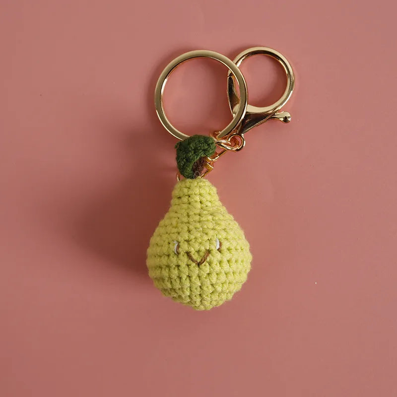 Cute Fruit yarn Knitting Keychain