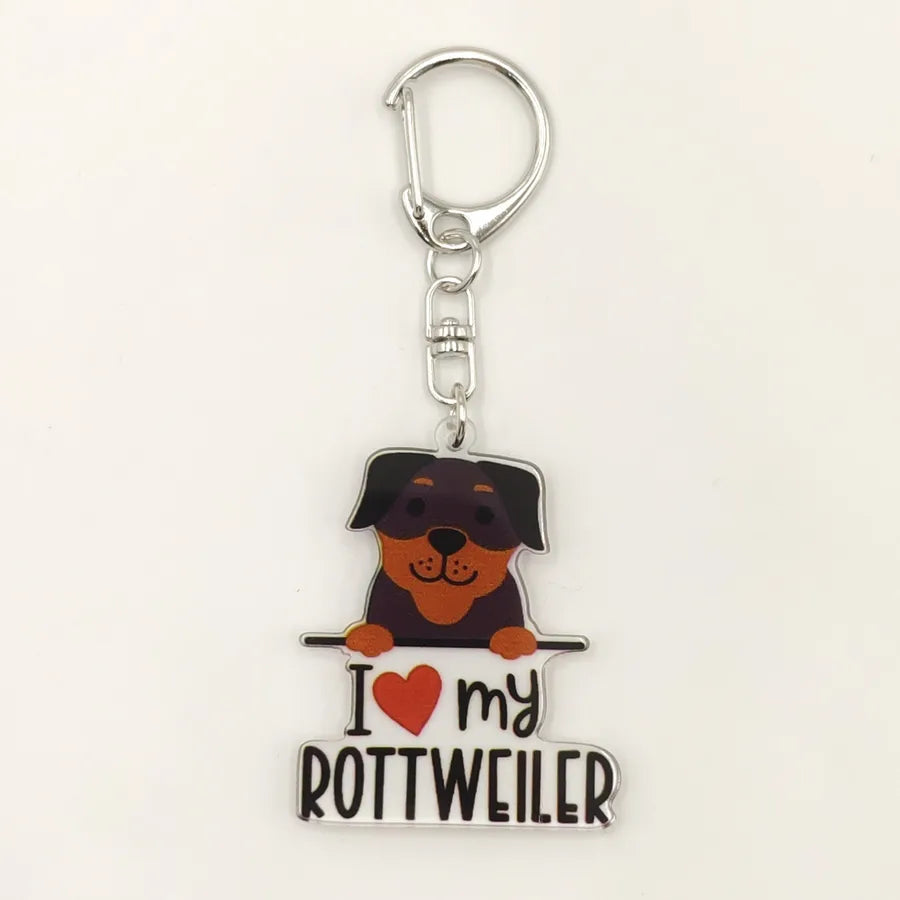 Ethnic Style Simple Style Letter Dog Arylic Unisex Keychain