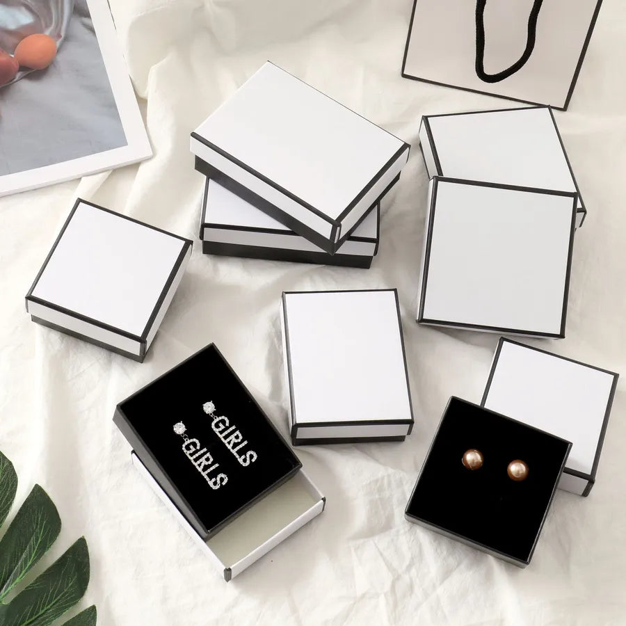 fashion solid color paper jewelry boxes
