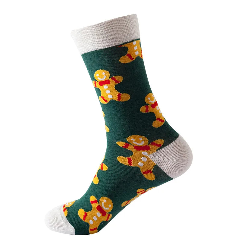 Christmas Cute Modern Style Unisex Christmas Tree Gingerbread Snowman Cotton Polyester Ankle Socks A Pair