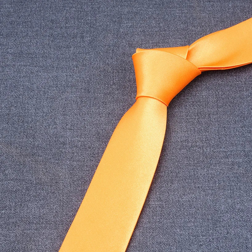 formal solid color polyester satin unisex tie