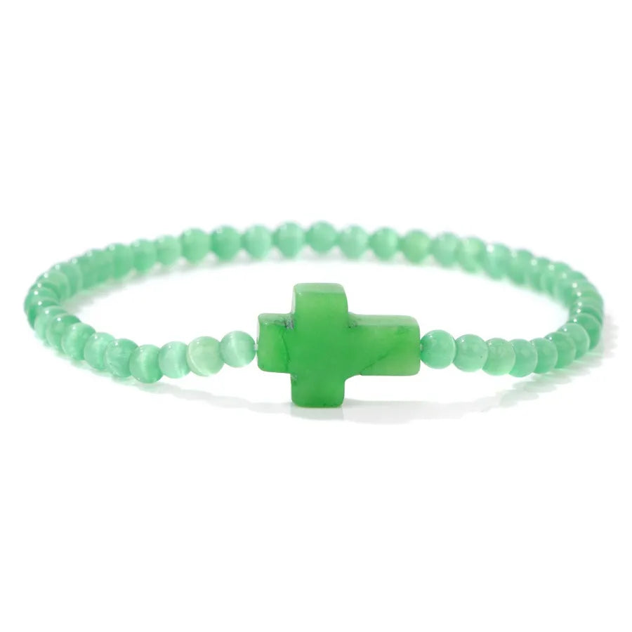 Simple Style Cross natural stone Crystal Bracelets In Bulk