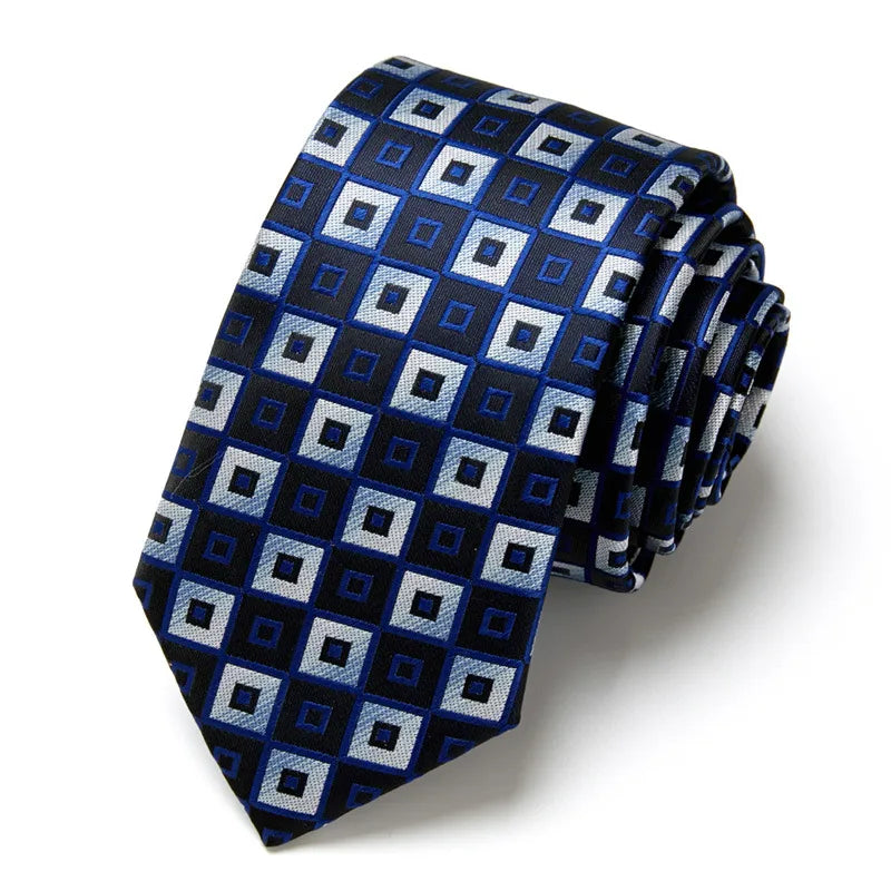 casual geometric waves polyester polyester yarn men's tie