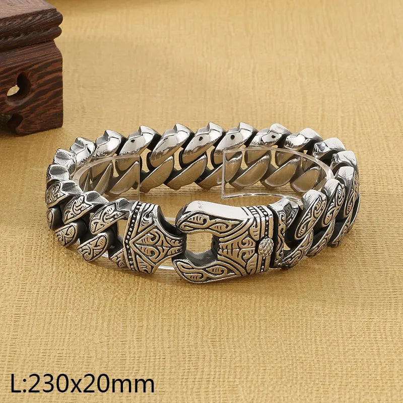 Hip-Hop Classic Style Geometric 304 Stainless Steel 18K Gold Plated Men's Bracelets