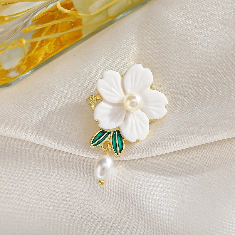 Green Chinese Style Brooch Pin Vintage High-End Tassel Creative Versatile Hanfu Cheongsam Embroidery Zinc Alloy Jewelry Accessory