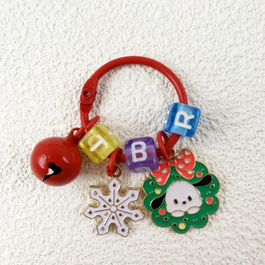 Creative Metal Santa Claus Keychain Christmas Themed Cartoon Small Tag Pendant Couple's Bag Accessory Unique Gift