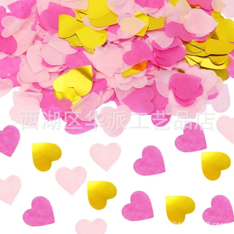 2.5cm heart-shaped love paper pieces Valentine's Day wedding venue hand-held throwing paper scraps transparent balloon filler