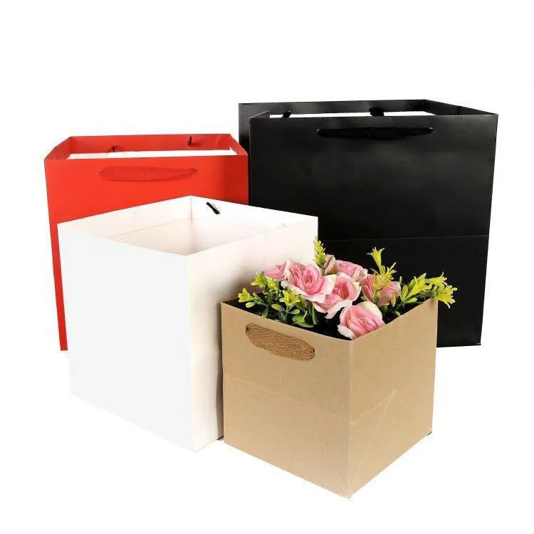 retro solid color paper festival gift bags