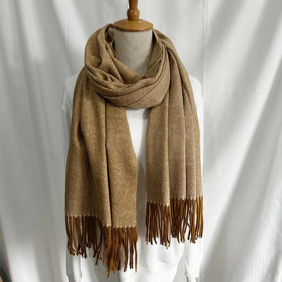 Unisex Sweet Simple Style Solid Color Imitation cashmere Polyester Scarf