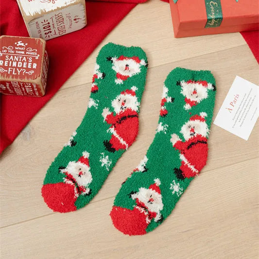 Christmas Christmas Women's Cartoon Polyester Jacquard Crew Socks A Pair