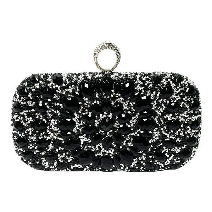 Fashionable Diamond Embedded Evening Bag Women's Clutch Shoulder Crossbody Bag For Banquet And Party Polyester Square Bag