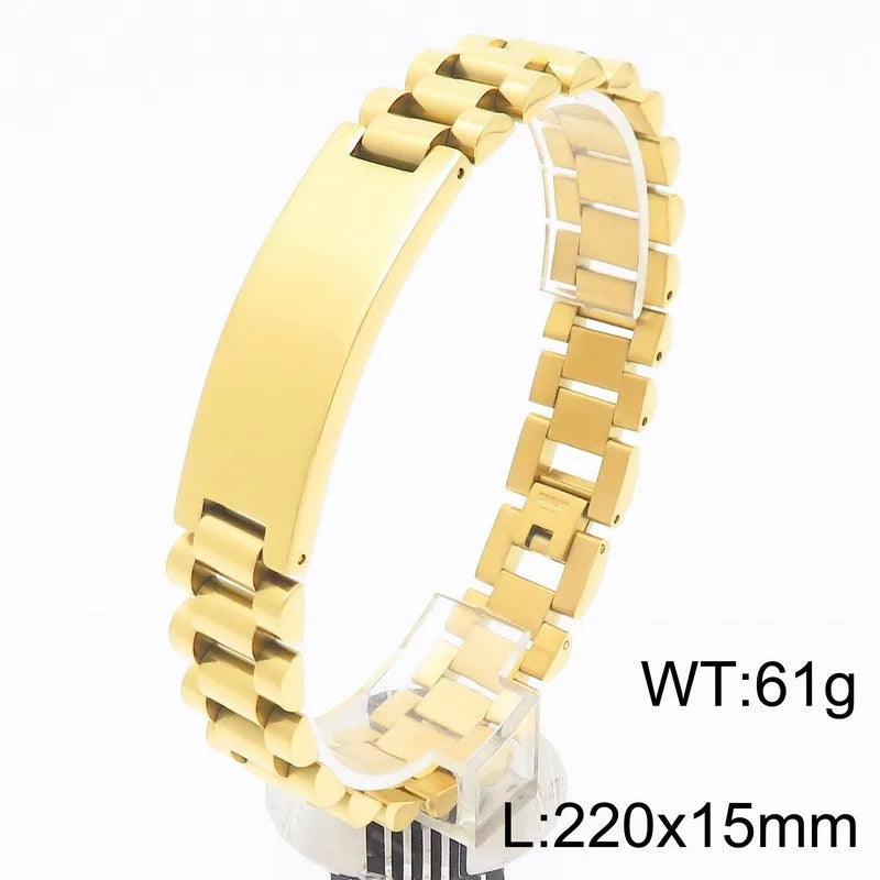 Elegant Simple Style Streetwear Geometric 304 Stainless Steel Bracelets 1 Piece