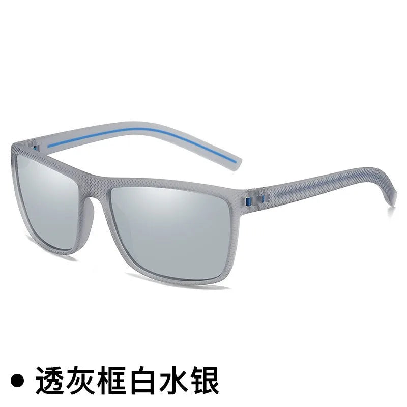 Vacation Simple Style Solid Color Tac Tinted Lenses Square Full Frame Men's Sunglasses