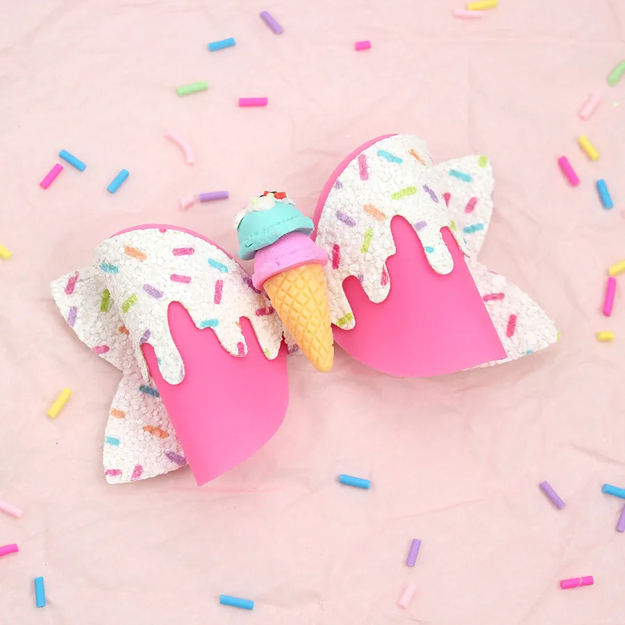 Amazon's New Donut Hairpin Children's Bow Hair Accessories Ice Cream Cream Candy Color Girl Hairpin
