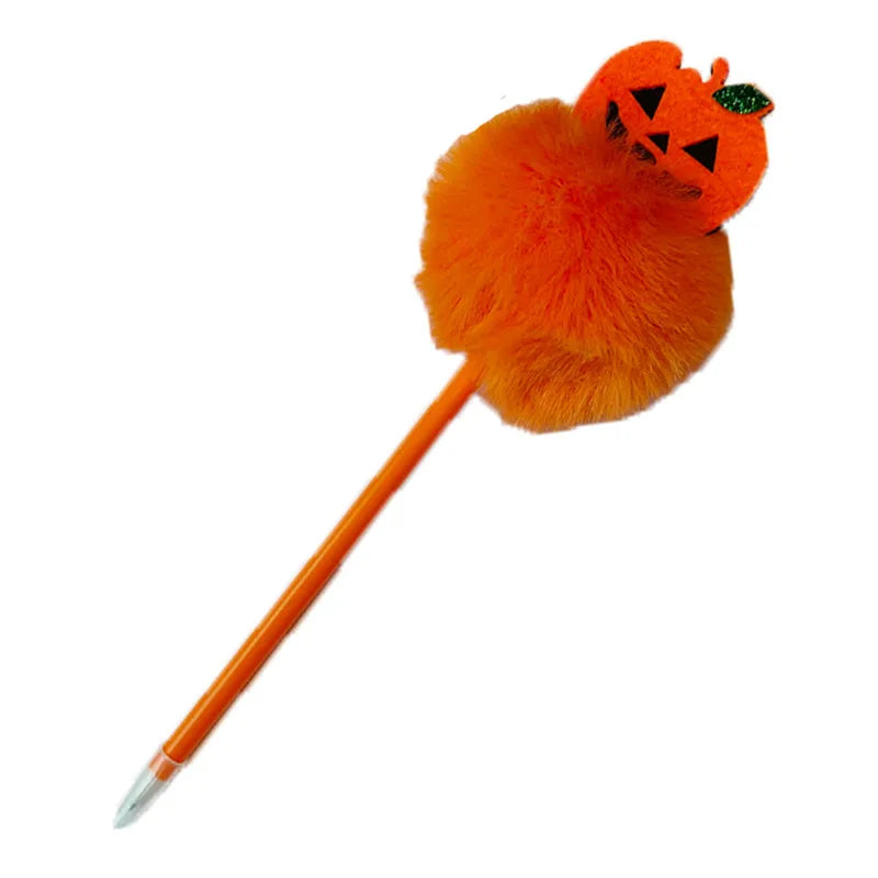 1 piece pumpkin spider bat class christmas learning halloween pp cotton rabbit fur felt cloth cute ballpoint pen